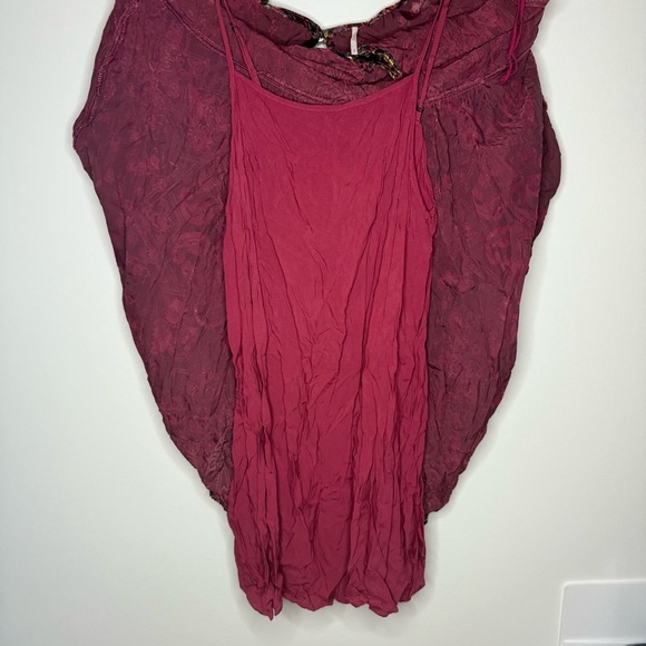 Free People Mirror Mirror Velvet Wine Combo Long Sleeve Mini Dress - Picture 10 of 10